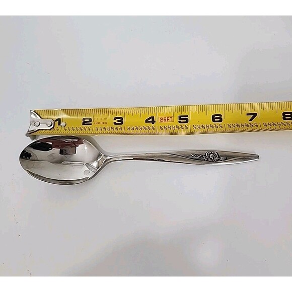 Lot Of 19 Oneidacraft Deluxe Stainless Steel Soup spoons Lasting Rose Pattern - Picture 5 of 5